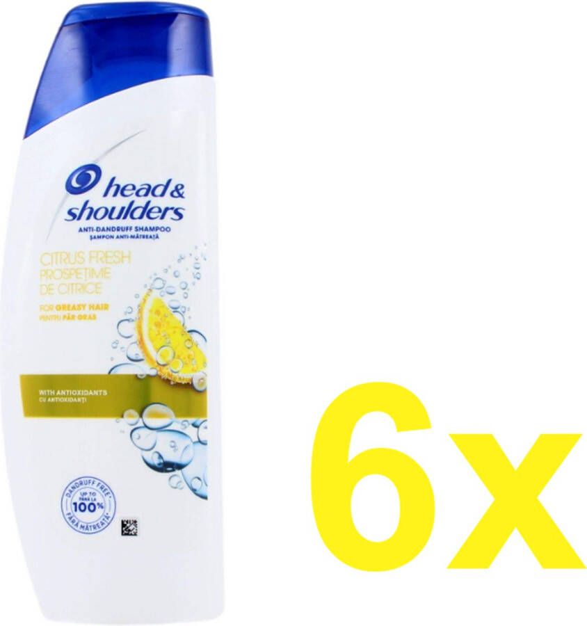 Head & Shoulders Shampoo Citrus Fresh Voordeelverpakking 6 x 200 ml