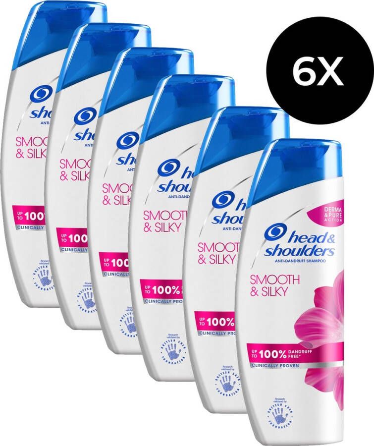 Head & Shoulders Shampoo Smooth & Silky 6 x 250 ml Voordeelverpakking
