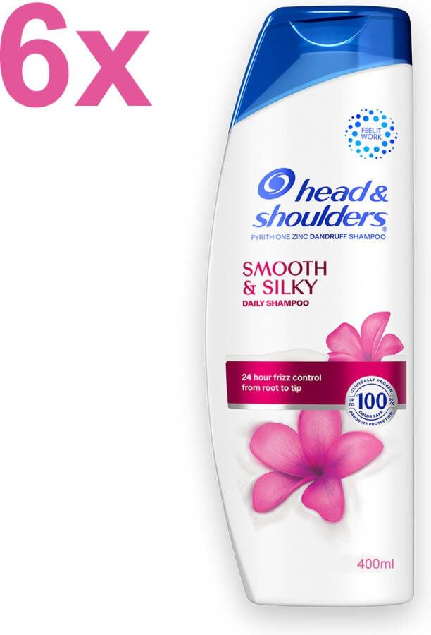 Head & Shoulders Silky Smooth Anti-Roos Shampoo 6x 400ml Voordeelverpakking