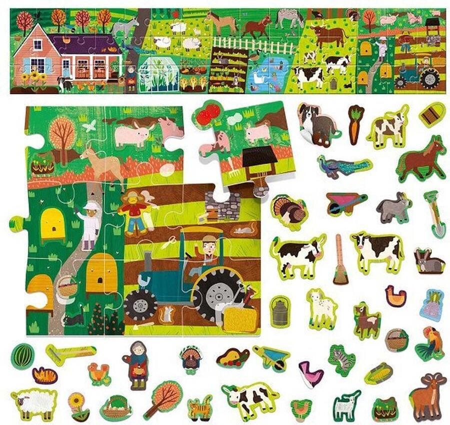Headu Legpuzzel Boerderij met Herbruikbare Stickers