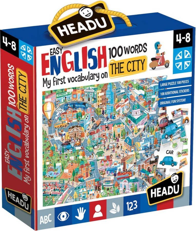 Headu Kinderpuzzel Easy English 100 Words The City Engels
