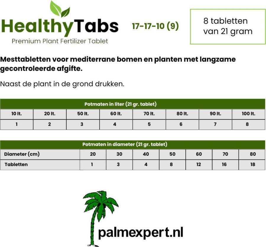 Healthy tabs Voordeelpakket 5 rol voedingstabletten mesttabletten voor planten oa Mediterrane bomen en planten zoals olijfbomen palmbomen kuipplanten vijgenbomen bamboe kurkeiken steeneiken