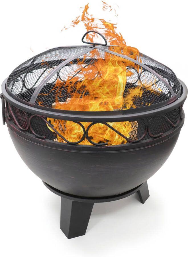 HEAT OUTDOOR LIVING HEAT Vuurschaal Boble Ø60 cm L 60 x B 60 x H 40 cm Staal Vuurkorf Vuurschaal BBQ Vuurschaal voor buiten Terraskachel Tuinkachel Terrashaard Vuurkorf voor buiten Vuurkorf BBQ Vuurton Terraskachel