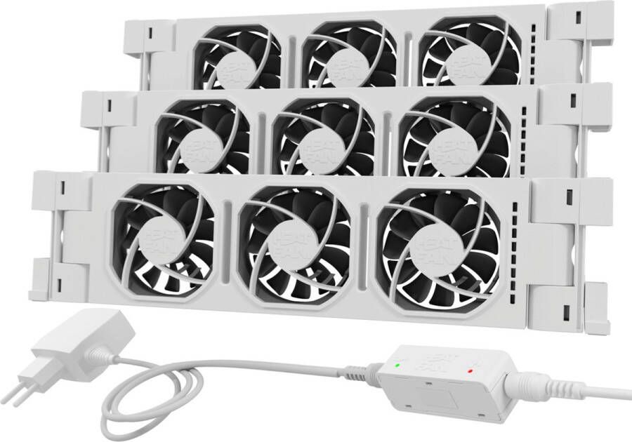 HEATFAN 3 Basic Radiator Ventilator met Smart Sensor 3 Stuks Universele Maat Convector Ventilator Zonder Geluid Wit