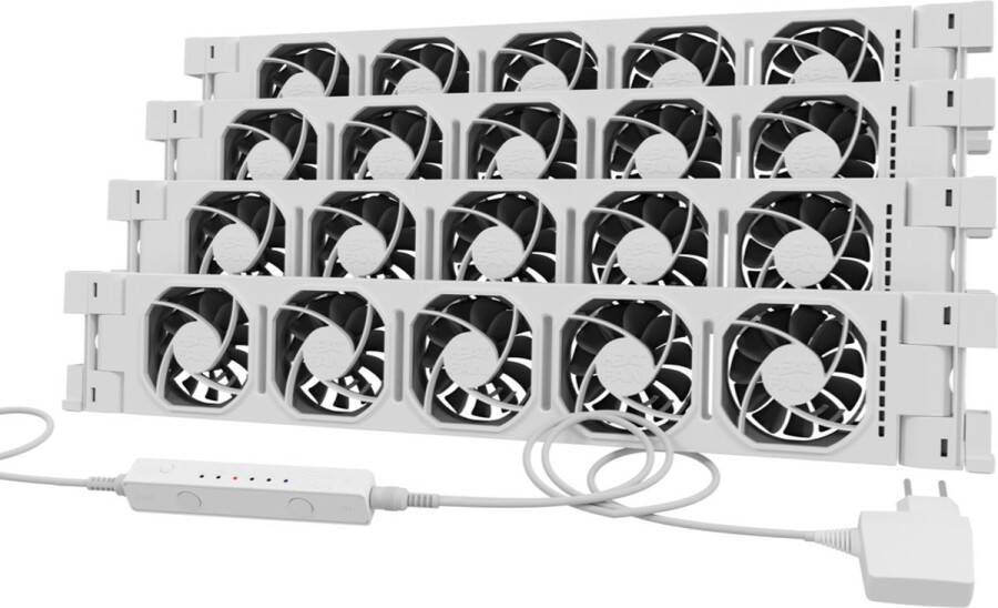 HEATFAN 5 Pro Radiator Ventilator met Smart Bediening 4 Stuks Universele Maat Convector Ventilator Zonder Geluid Wit