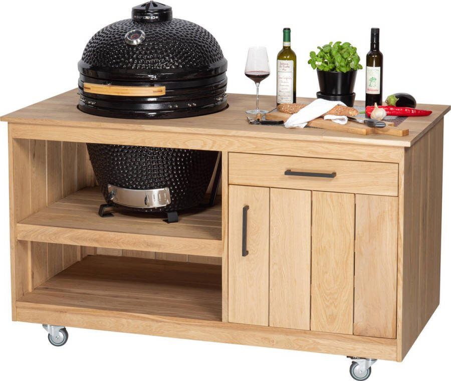 Heavenly Garden Buitenkeuken BBQ tafel Pit Afmetingen (LxBxH) 150 x 76 x 87 cm Eikenhout