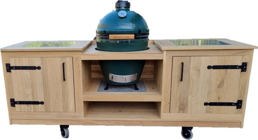 Heavenly Garden Buitenkeuken en Barbecue Tafel Afmetingen (LxBxH) 232 5 x 86 x 87 cm Bruin Eikenhout