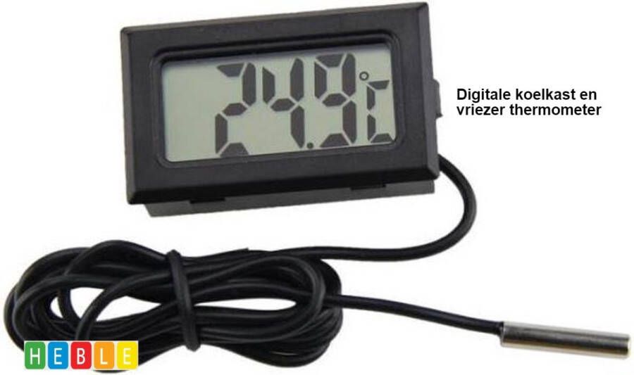 Heble *** 1x Digitale Koelkast- en Vriezer-Thermometer Temperatuur Meten Digitale Thermometer Batterijen (Exclusief) van ***