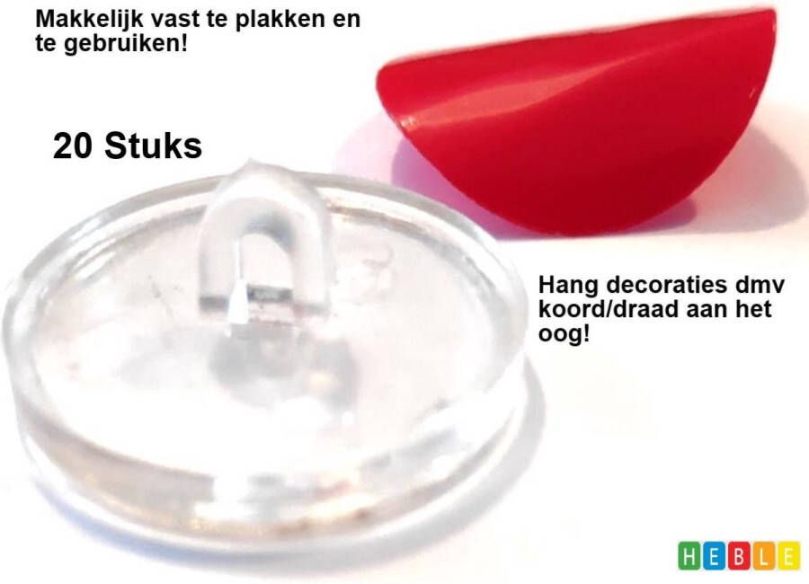 Heble *** 20x ophangringen 2cm ophangring ophangen zonder boren sticker bevestiging voor montage ballonnen vlaggen ophangen verjaardag slingers van ***