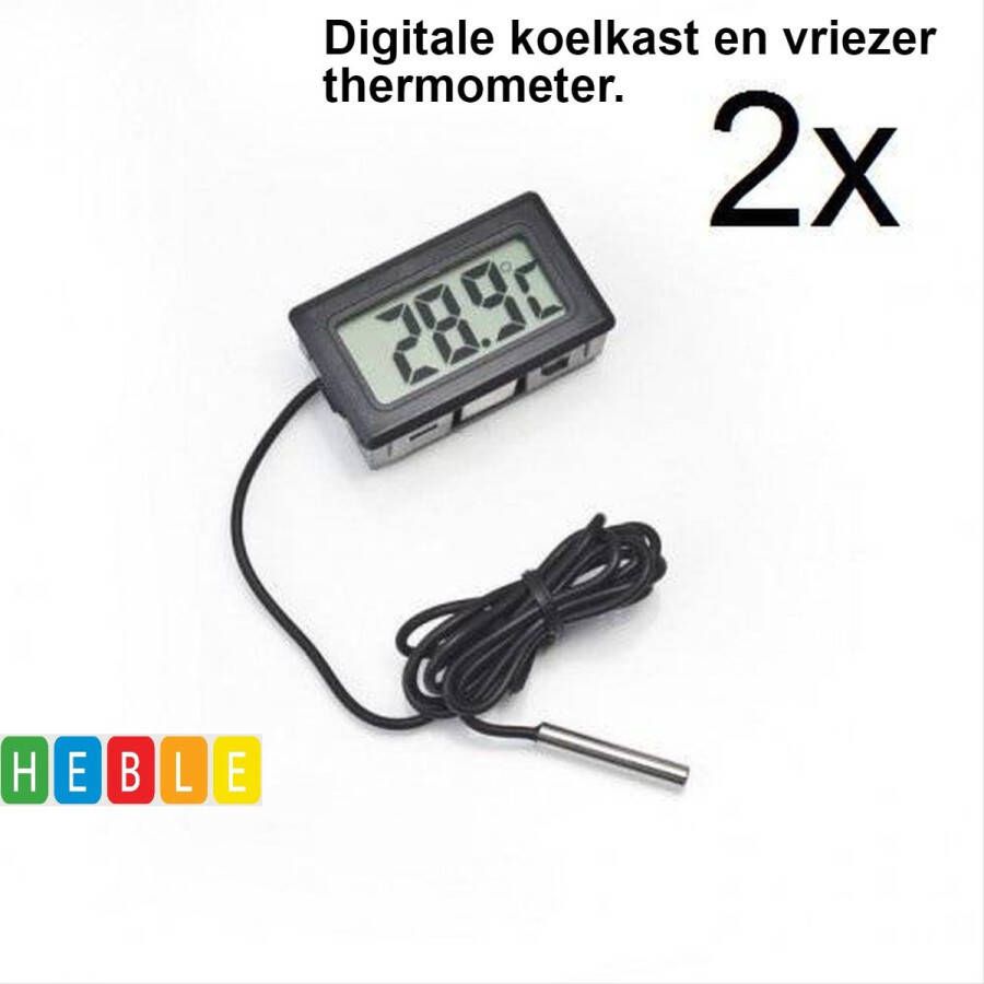 Heble *** 2x Digitale Koelkast- en Vriezer-Thermometer Temperatuur Meten Digitale Thermometer Batterijen (Exclusief) van ***