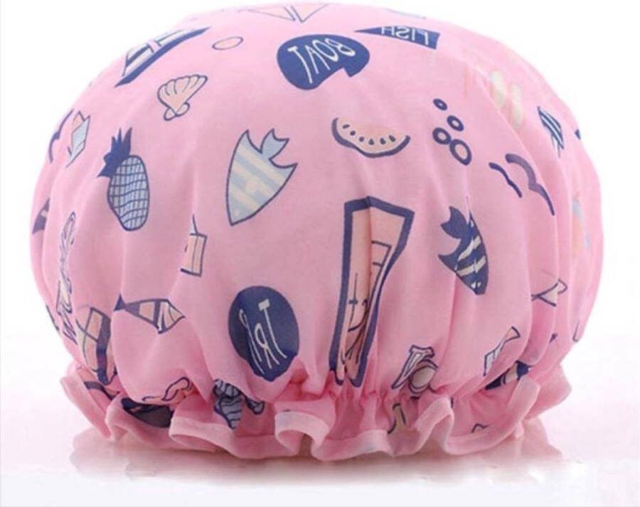 Heble *** 2x Premium Douche Muts Degelijke BadMuts Bloem- Duurzaam Droge Haren Shower Cap Flower van ***