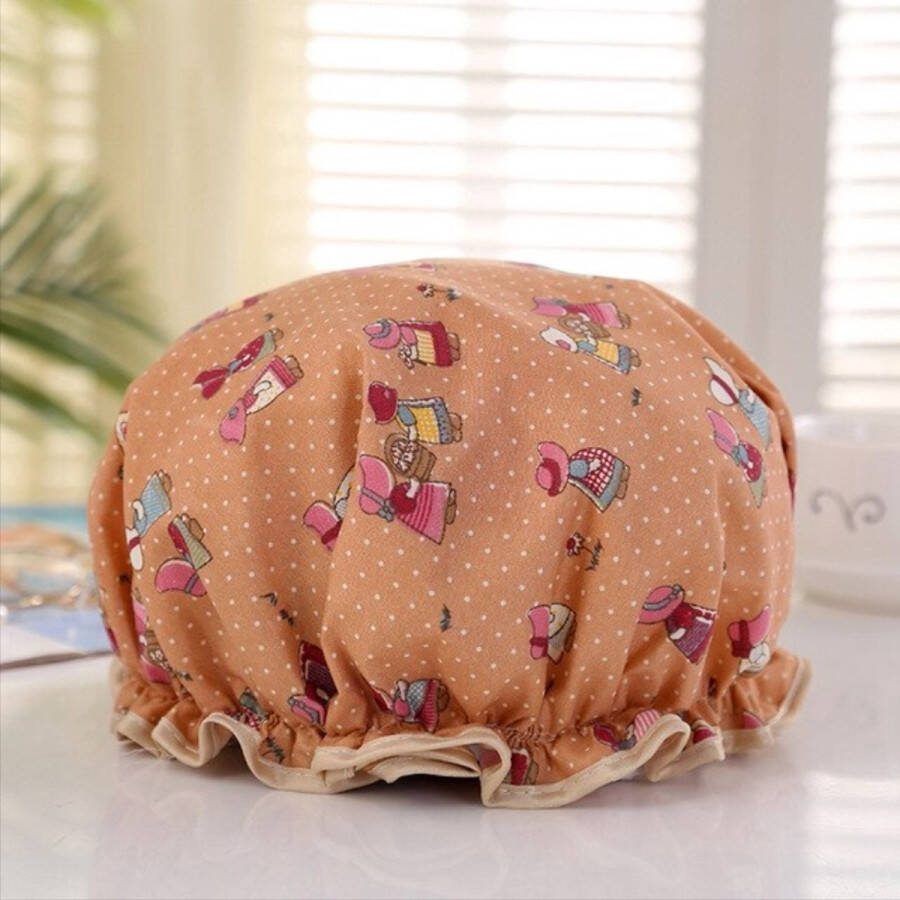 Heble *** 2x Premium Douche Muts Degelijke BadMuts Bloem- Duurzaam Droge Haren Shower Cap Flower van ***
