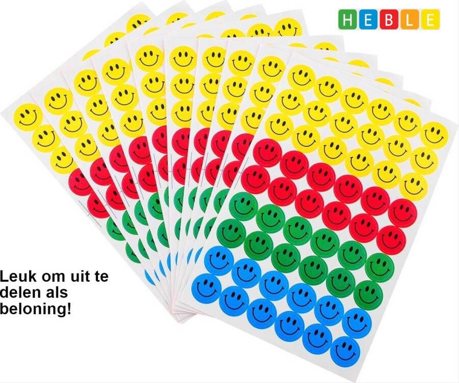 Heble 54 Smiley Stickers per Vel 5 Vellen Kies uit Gekleurde Opties!