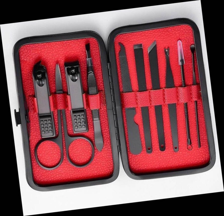 Heble *** Complete 10-delige Manicure Set Professionele Nagelverzorging met Nagelknipper Pedicure Tools Nagelvijl Nagelschaar en Nail Art Accessoires van ***