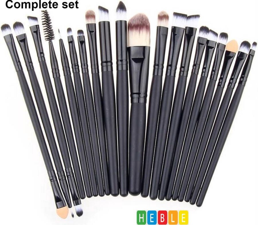 Heble ***Diamond Make Up Kwastenset 20 delig Make Up Brush Make Up Penselenset Oogschaduw Kwasten Zwart van ***