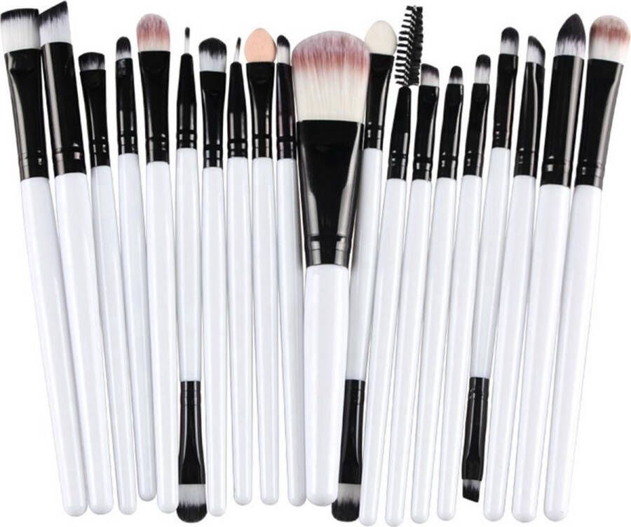 Heble ***Diamond Make Up Kwastenset 20 delig Make Up Brush Make Up Penselenset Oogschaduw Kwasten Zwart Wit van ***
