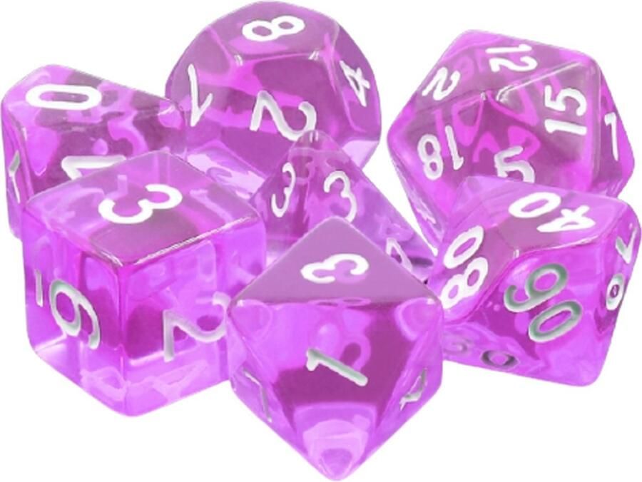 Heble *** De Magie van Polyset Dice Betoverende Set van 7 Dobbelstenen in Donker Paars Donker Blauw Glitters en Goud Perfect voor D&D en Tafeltop Spellen van ***