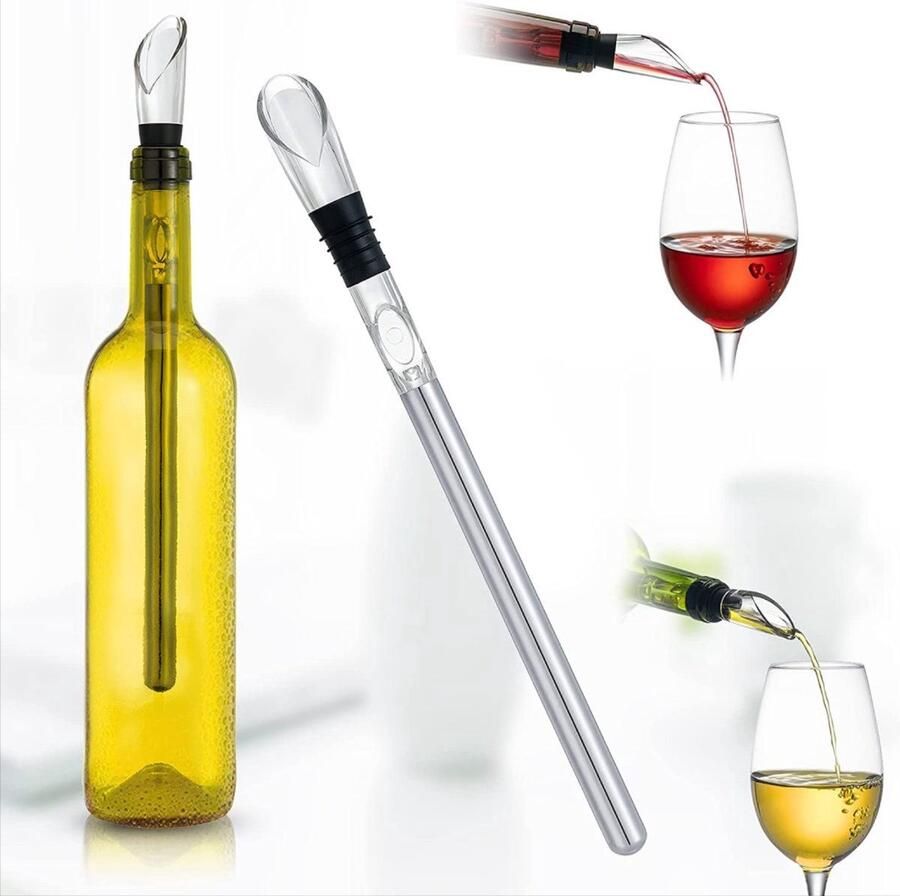 Heble *** Luxe Wijnkoeler stick Wijnkoelstaaf Wijnkoeler Wine Chiller Wijnkoelstick Wijnkoeler Staaf Koelstaaf voor wijn Wijnkoeler RvS Wijnfles koeler Zomer van ***