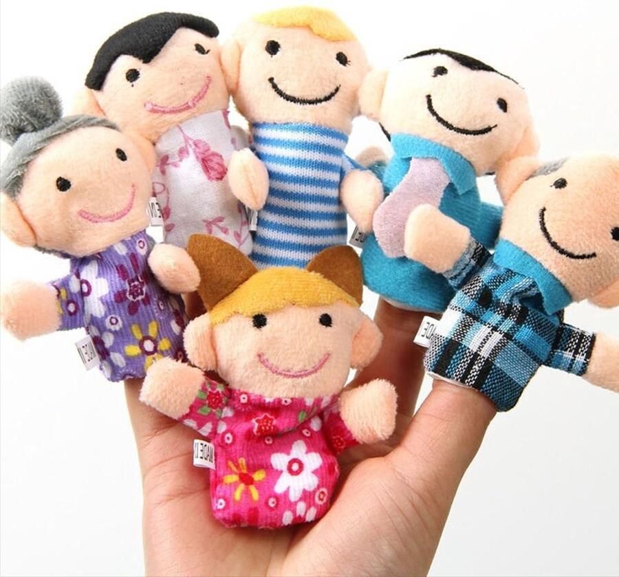 Heble *** Vingerpoppetjes Familie Vingerpoppetjes 6 Stuks Speelgoed voor Kinderen Poppenkast van ***