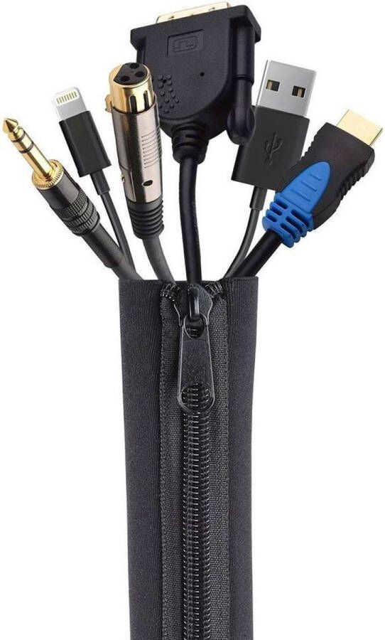 Heble *** Kabel Organiser 50 cm Kabelgoot Kabel houder kabelbeschermer voor tv en bureau kabel management Zwart van ***