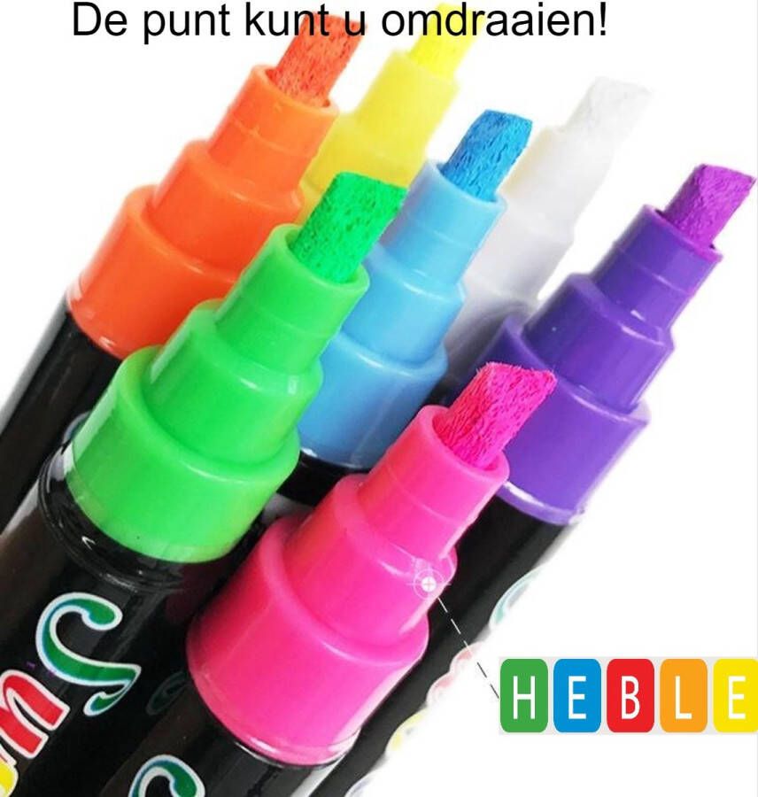 Heble *** Krijtstiften set 8 stuks– krijtbord stift – porselein marker – raamstift punt (3mm) van ***