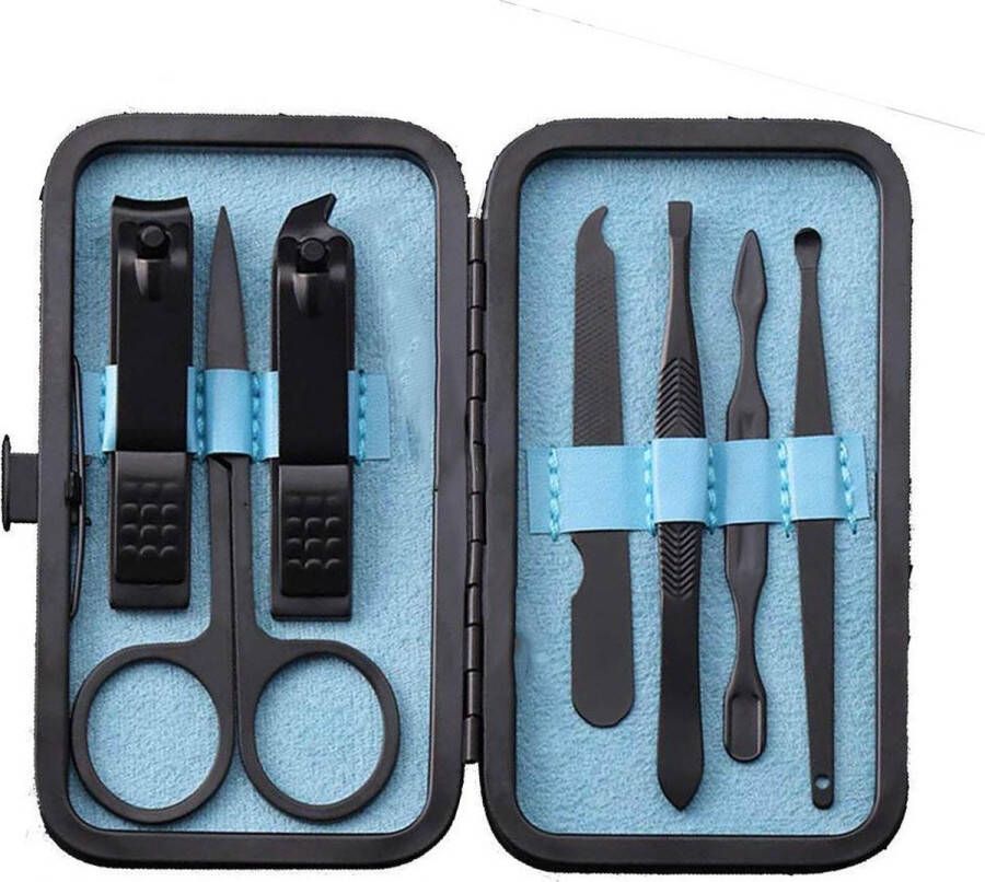 Heble *** Manicure en Pedicure set 7 Delige-set inclusief nagelknipper Inclusief nette lederen opberg etui van Heble@ ***