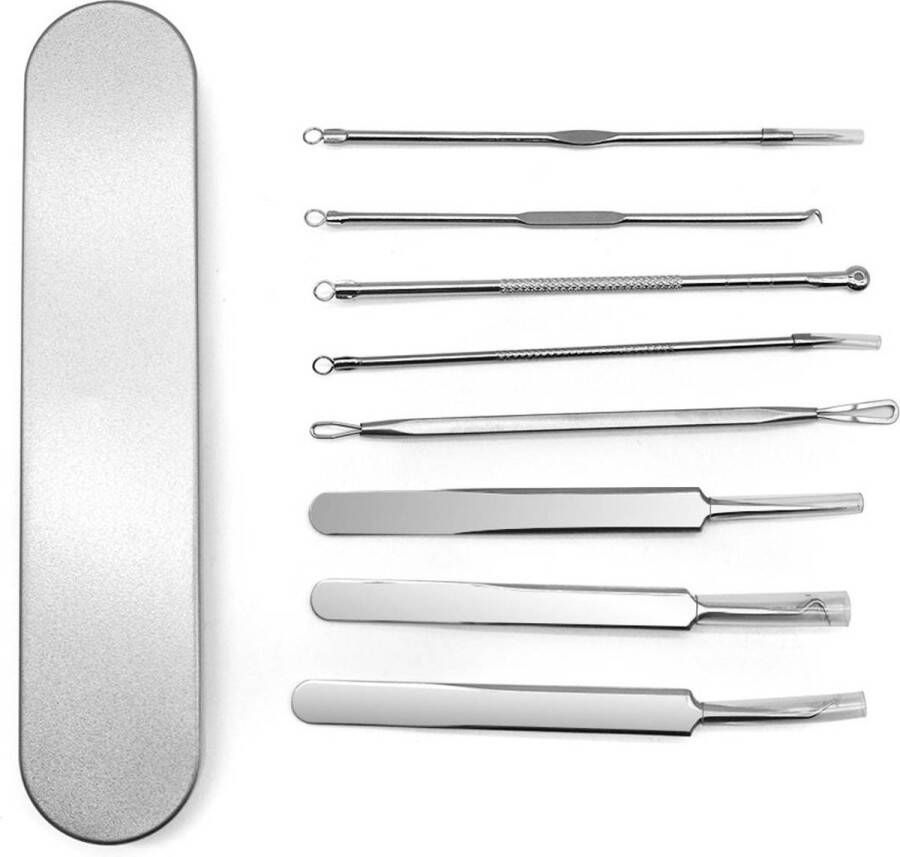 Heble *** Mee-eters verwijderen Blackhead remover Puistjes Professionele kit 4 luxe puisten lepels Mee eter lepel Acne set rose van ***