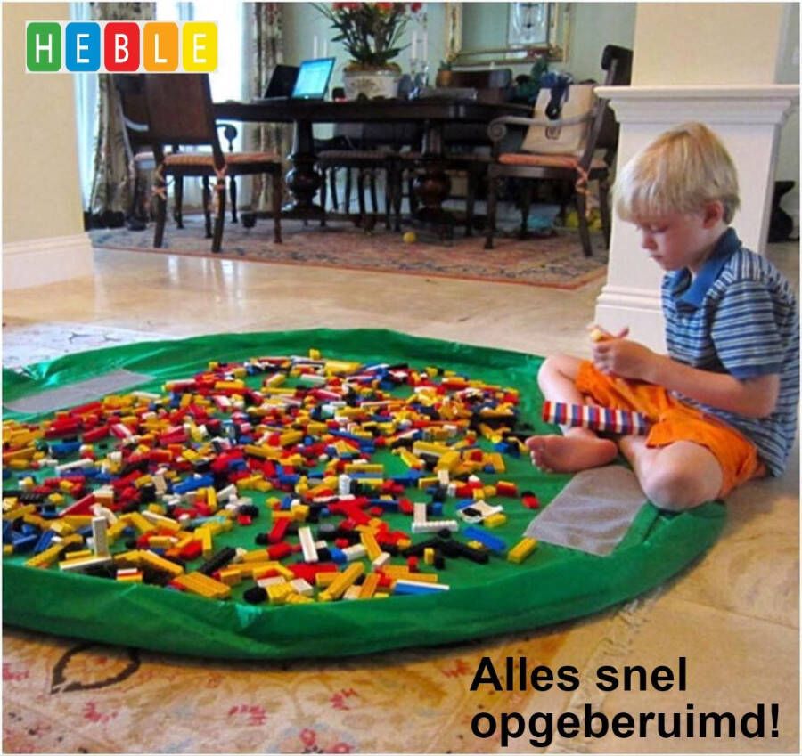 Heble *** Opbergkleed 2-in-1 Speelgoed Opbergen: Organizer Kleed Opbergzak Speelmat (1.5m Groen) van ***
