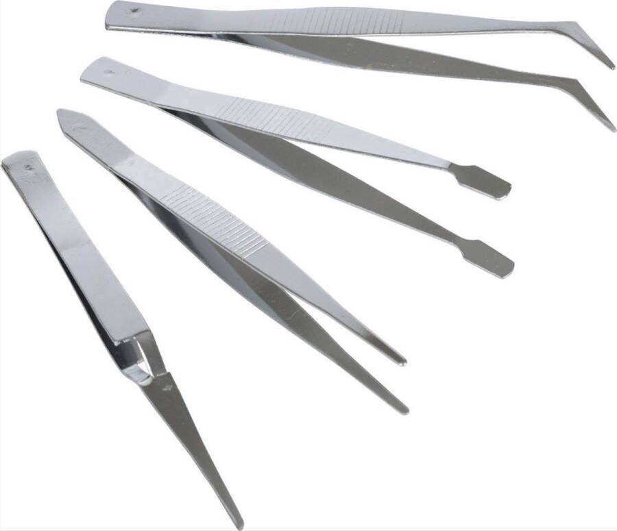 Heble *** Pincetten set 4 stuks voor multi-use precisie klussen gemaakt van duurzaam RVS Manicuren van ***