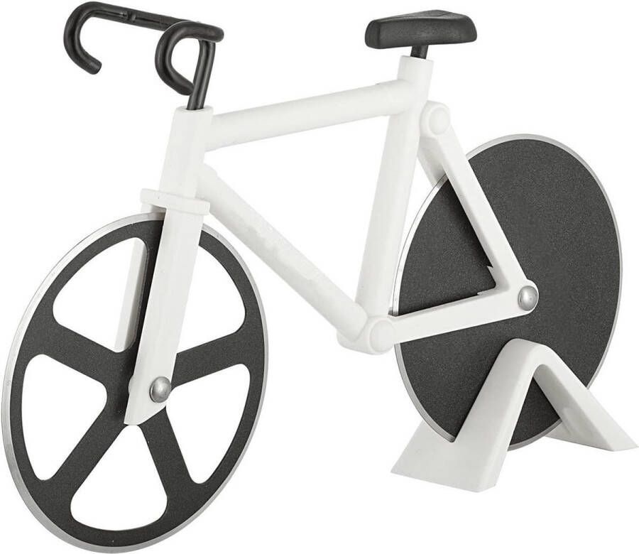 Heble *** Pizzasnijder Fiets – Fiets Fanaat – Pizzames – Pizza roller – RVS – Pizzaschaar van ***