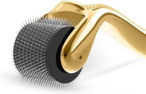 Heble Titanium Dermaroller 1.5 mm Micro Naaldjes Goud Gezichtsroller Acne Rimpels Cellulitis Littekens Striae Haargroei