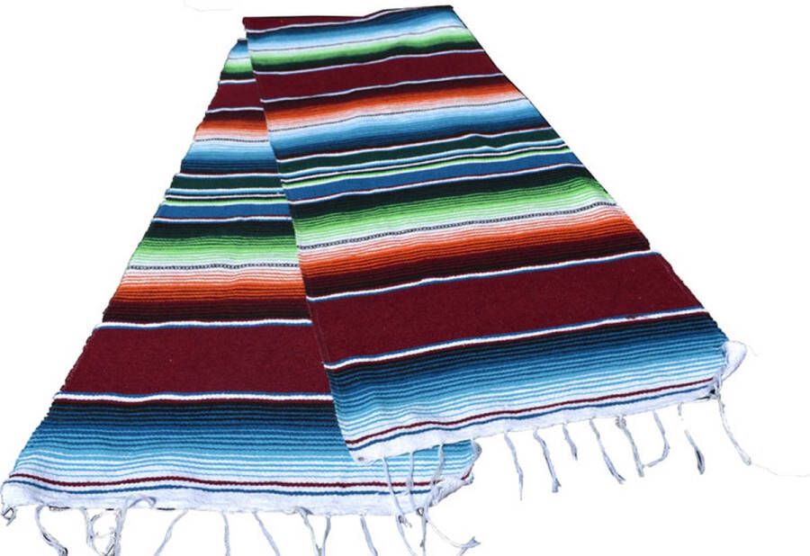 Hecho en Mexico Mexicaanse serape tafelloper sjaal gerecycled acryl 200x35 cm Bruin GVXZZ0brown