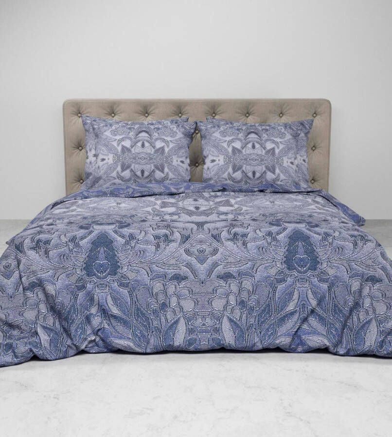 Heckett & Lane Heckettlane Flanel dekbedovertrek Bles Frost Blauw Lits-jumeaux XL 260x200 220 cm