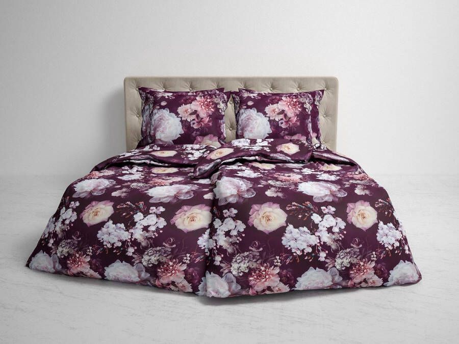 Heckett & Lane Heckettlane Mina Flanel Dekbedovertrek Lits-jumeaux 260x200 220 cm Plum Red