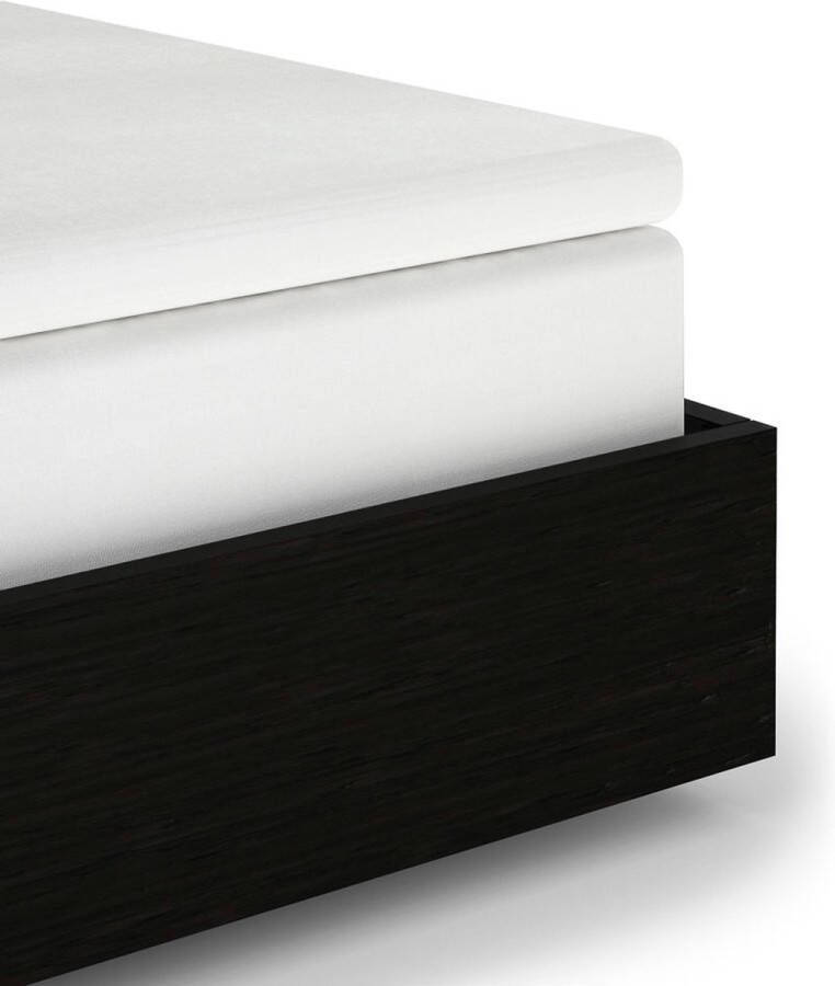Heckettlane Elementi Hoeslaken Lits-jumeaux Katoensatijn 180x210-220cm Wit