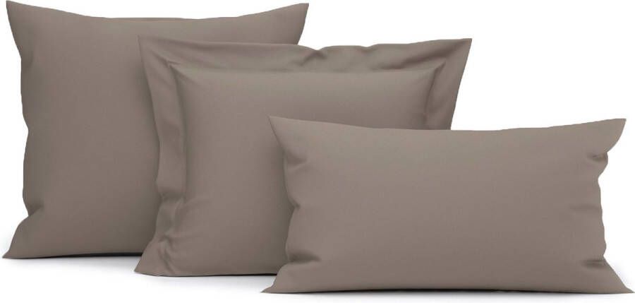 Heckettlane Heckett & Lane Elementi Kussensloop Katoen Satijn taupe grey 60x70cm