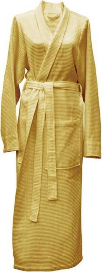 Heckettlane Heckett & Lane luxe waffelstructuur katoen badjas XL geel