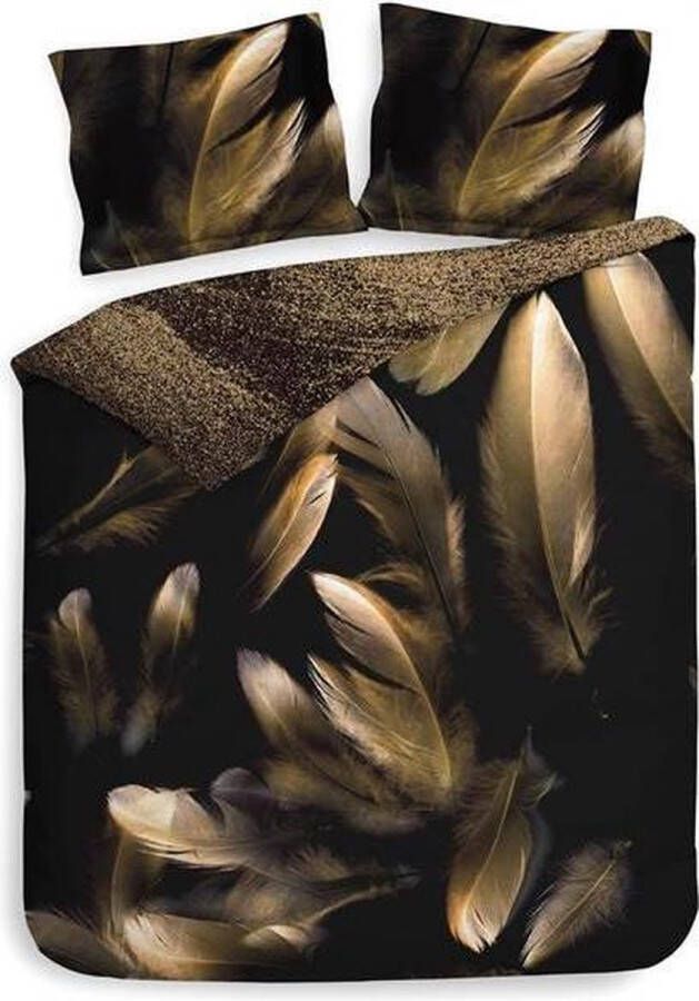 Heckettlane Heckett & Lane Deva Dekbedovertrek Tweepersoons 200x200 220 cm + 2 kussenslopen 60x70 cm Golden Black