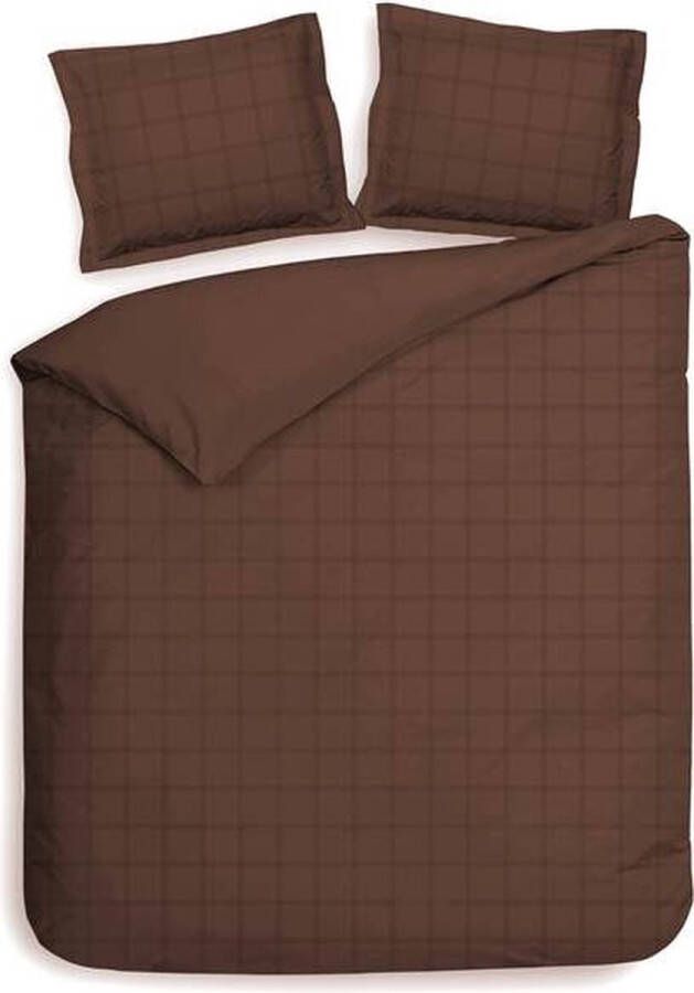 Heckettlane Heckett & Lane Diamante Dekbedovertrek Tweepersoons 200x200 220 cm Marsala Brown