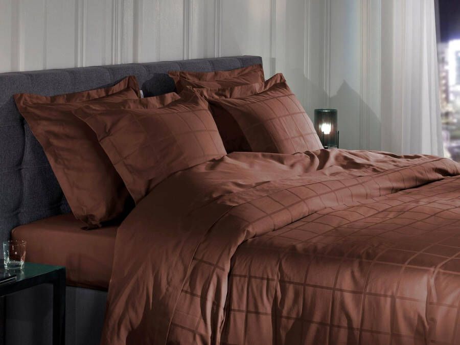 Heckettlane Heckett & Lane Diamante Dekbedovertrek Tweepersoons 200x200 220 cm Marsala Brown