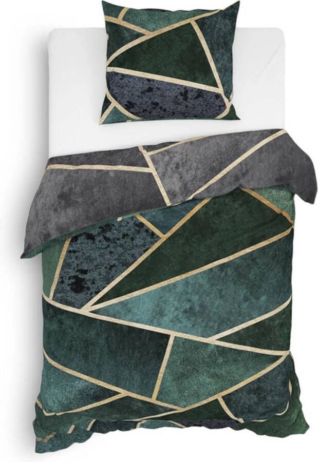 Heckettlane Heckett & Lane Franco Dekbedovertrek Twill Eenpersoons 140x200 220 cm Dark Green