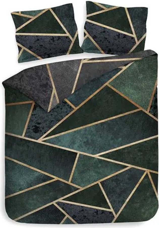 Boonman Bedden Heckett & Lane Franco dekbedovertrek Lits-jumeaux (240x200 220 cm + 2 slopen) PU Dark Green