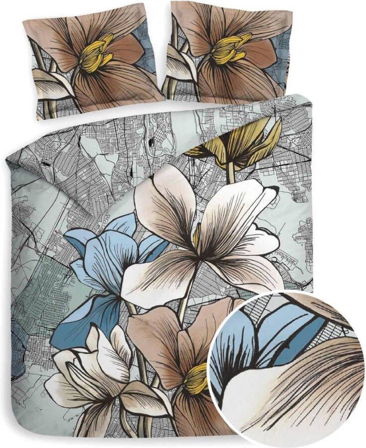 Heckettlane Heckett & Lane Hudson Dekbedovertrek Twill Lits-jumeaux 260x200 220 cm Sketch Grey