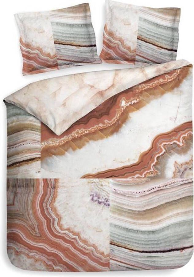 Heckettlane Heckett & Lane Kimi Dekbedovertrek Litsjumeaux 240x200 220 cm Terra Rose