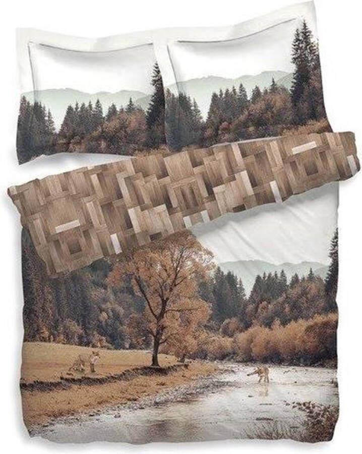 Heckettlane Heckett & Lane Lavonne Dekbedovertrek Lits-jumeaux 240x200 220 cm Rustic Brown