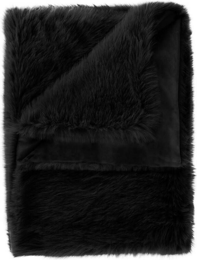 Heckettlane Heckett & Lane Perle Plaid 140x200cm Fake Fur Black is Black