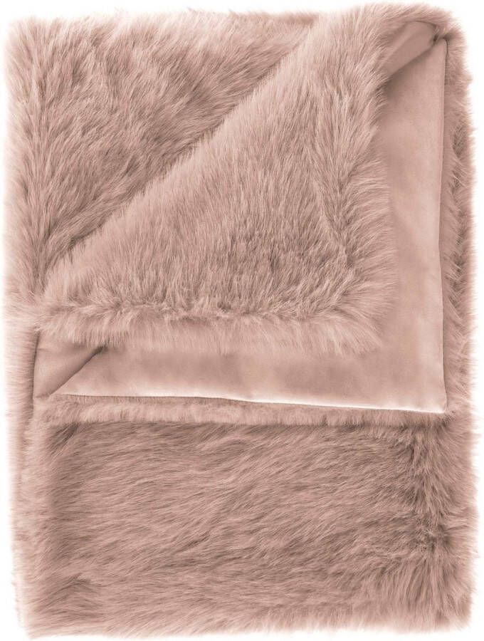 Heckettlane Heckett & Lane Perle Plaid 140x200cm Fake Fur Shady Pink