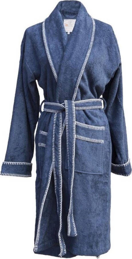 Heckettlane Heerlijk Zachte Bamboe Katoen Dames Badjas XL Jeans Blauw Elegante En Luxe Design