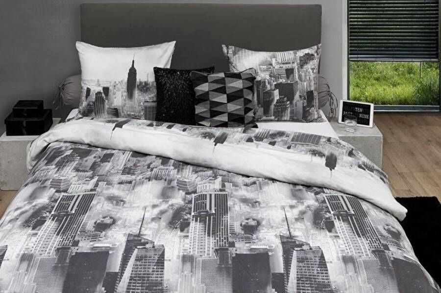 Heckettlane HnL Flanel Dekbedovertrek Night Sky Grey Litsjumeaux XL 260x200 220