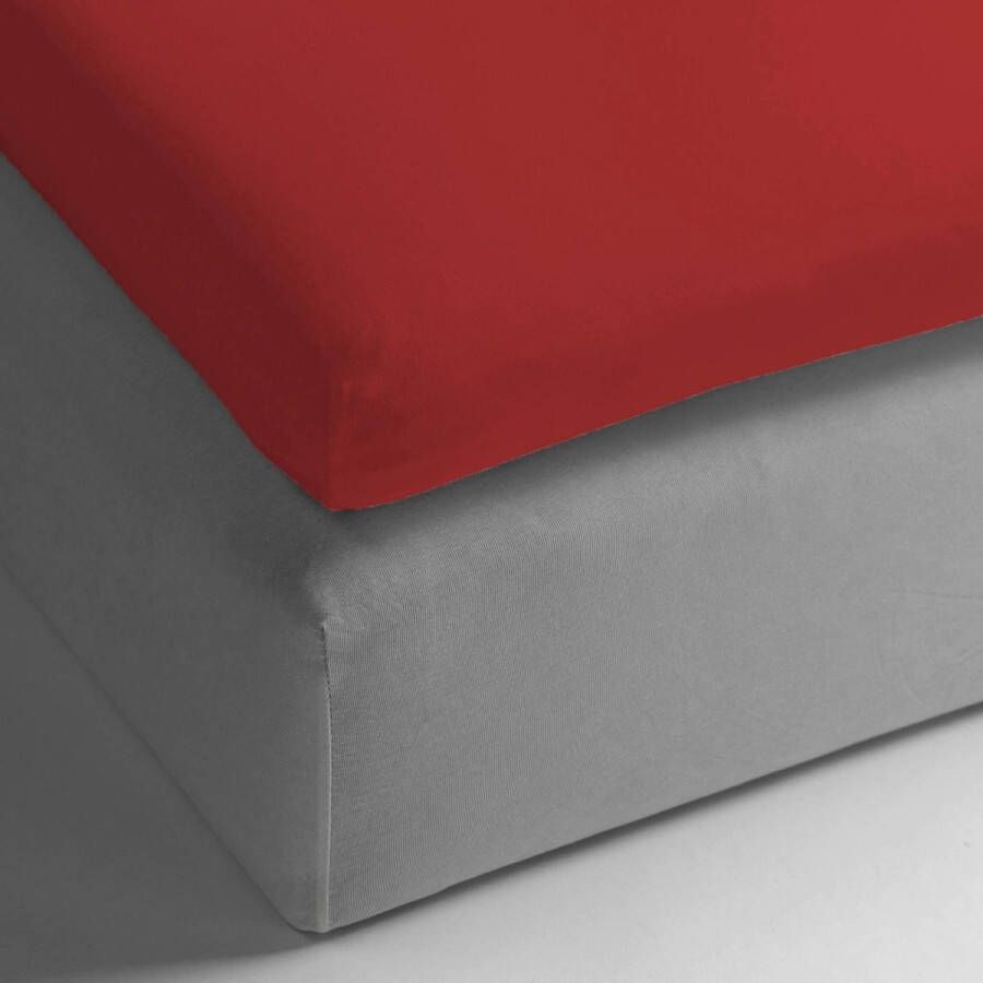 Heckettlane HnL Living Hoeslaken Topper Katoen Perkal 90 x 220 cm Rood